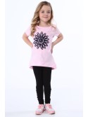 Tunic with a flower, light pink NDZ8210 - Online store - Boutique